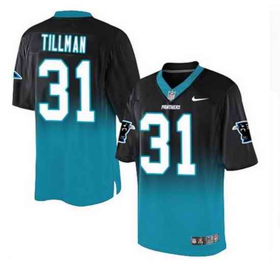 Nike Carolina Panthers #31 Charles Tillman BlackBlue Mens Stitched NFL Elite Fadeaway Fashion Jersey